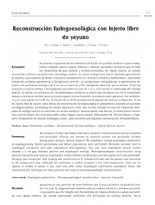 Reconstrucción faringoesofágica con injerto libre de yeyuno