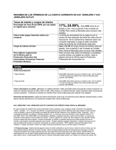 Tasas de interés y cargos de interés Tarifas Tasas