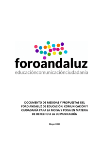 documento de medidas y propuestas del foro andaluz de educación