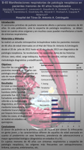 Manifestaciones respiratorias de patología neoplásica en pacientes