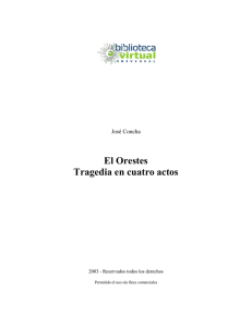 El Orestes Tragedia en cuatro actos
