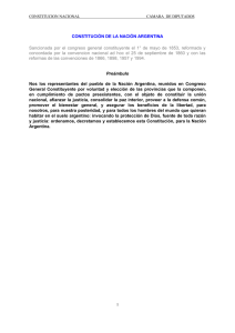 CONSTITUCIÓN DE LA NACIÓN ARGENTINA Sancionada por el