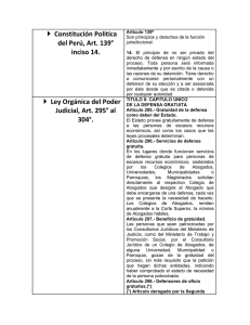 Constitución Política del Perú, Art. 139° inciso 14. Ley Orgánica del