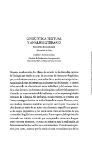Lingüística textual y análisis literario - Acceda