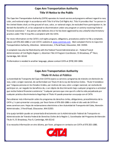 Cape Ann Transportation Authority Title VI Notice to the Public Cape