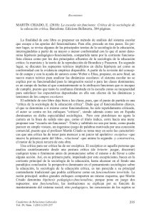 MARTÍN CRIADO, E. (2010): La escuela sin funciones: Crítica de la