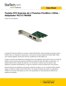 Tarjeta PCI Express de 2 Puertos FireWire 1394a