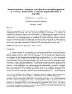 Defender la escuela y pelear por tener clase. Un estudio sobre