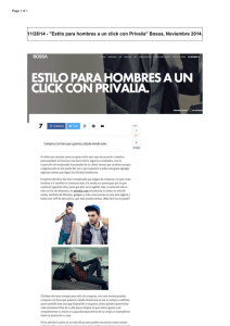 "Estilo para hombres a un click con Privalia" Bossa, Noviembre 2014.