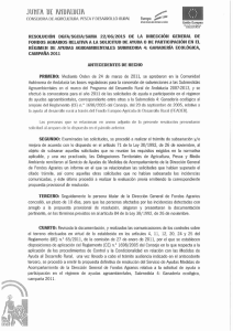 Resolución de solicitud inicial de ayuda y anexo. Andalucía.