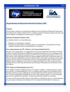 Requerimientos de Educación Profesional Continua (CPE