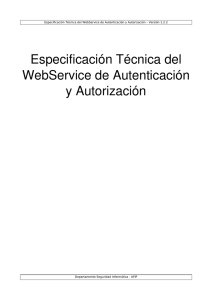 Especificación Técnica del WebService de Autenticación y