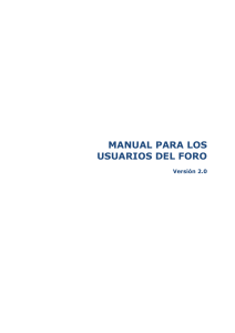 manual para los usuarios del foro - Foro de las Adquisiciones Públicas