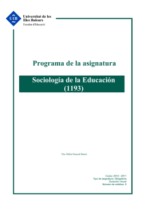 Programa de la asignatura Sociología de la Educación (1193)