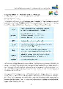 Projecte FERYA III – Familias en Red y Activas