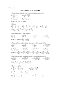 fracciones algebraicas - ejercicios y examenes