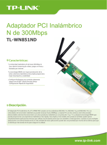 Adaptador PCI Inalámbrico N de 300Mbps