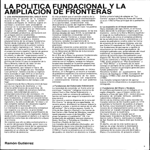 LA POLlTlCA FUNDACIONAL Y LA AMPLIACION DE FRONTERAS