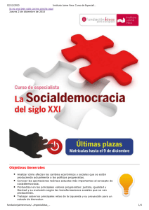 Instituto Jaime Vera. Curso de Especialista. "La socialdemocracia