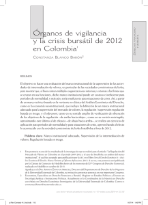 Órganos de vigilancia y la crisis bursátil de 2012 en Colombia1