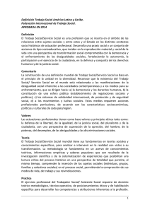 Definición Trabajo Social América Latina y Caribe. Federación