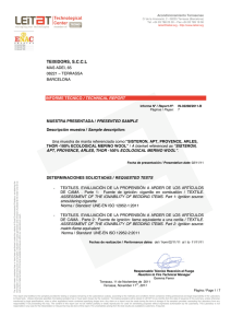 Certificado Ignífugo Lana Merino Ecológica