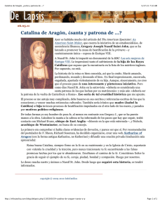 Catalina de Aragón, ¿santa y patrona de