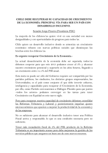 CHILE DEBE RECUPERAR SU CAPACIDAD DE CRECIMIENTO