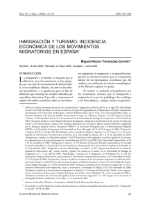 inmigración y turismo: incidencia económica de los movimientos