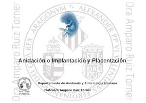 Page 1 Anidación o Implantación y Placentación Departamento de