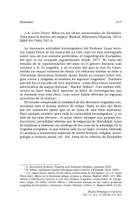 J.A. López Férez, Mitos en las obras conservadas de Eurípides