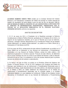 registro de candidaturas prd principio representación proporcional