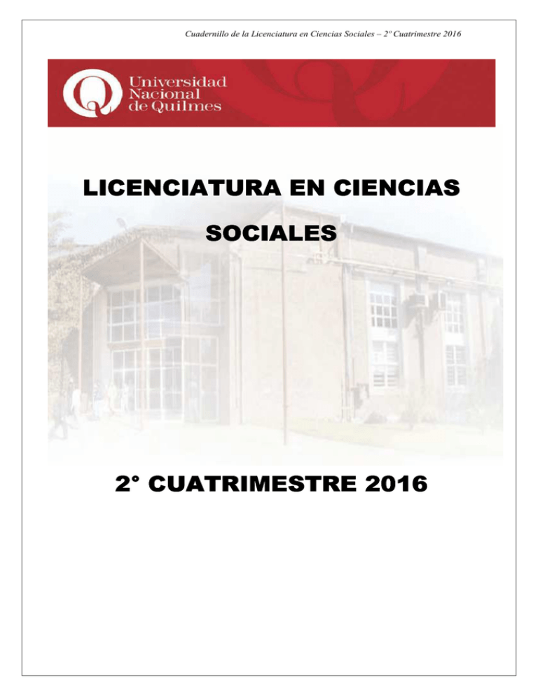 Cuadernillo 2 º 2016 Lic En Ciencias Sociales