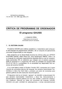 El programa Gauss. - Instituto Nacional de Estadistica.