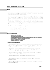 Carta de Servicios del CIUR - 50 Colegio Mayor Ramón Acín Brinda