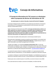 El Consejo de Informativos de TVE convoca un referéndum sobre la