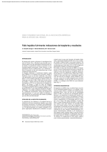 Fallo hepático fulminante: indicaciones de trasplante y