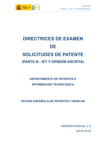 Parte B – IET y OPINIÓN ESCRITA - Oficina Española de Patentes y