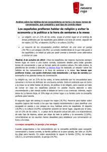 Los españoles prefieren hablar de religión y evitar la economía y la