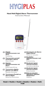Hand Held Digital Alarm Thermometer Instruction Manual