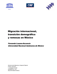 Migración internacional, transición demográfica y remesas