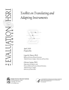 Toolkit on Translating and Adapting Instruments