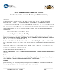 Cooley Elementary School Procedures and Guidelines
