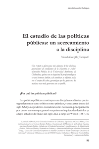 El estudio de las políticas públicas: un acercamiento a la disciplina