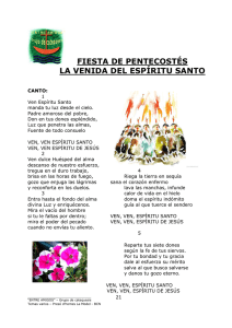 FIESTA DE PENTECOSTÉS LA VENIDA DEL ESPÍRITU SANTO