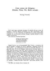 Unos versos de Góngora: Brújula, Pinta, Pie, Botín cerrado