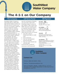 The 4-1-1 on Our Company - SouthWest Water Company