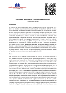 Documento reservado del Consejo Superior Peronista