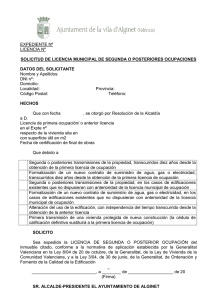 MODELO SOLICITUD 2ª y sgtes OCUPACION