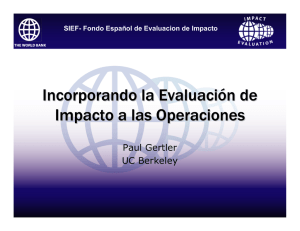 Incorporando la Evaluación de Impacto a las Operaciones